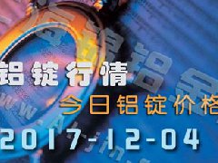 铝锭行情：12月4日长江各地区铝锭价格市场行情